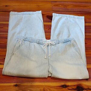 KanCan Pull On Wide Leg Light Wash Denim Jeans Pants Size 30